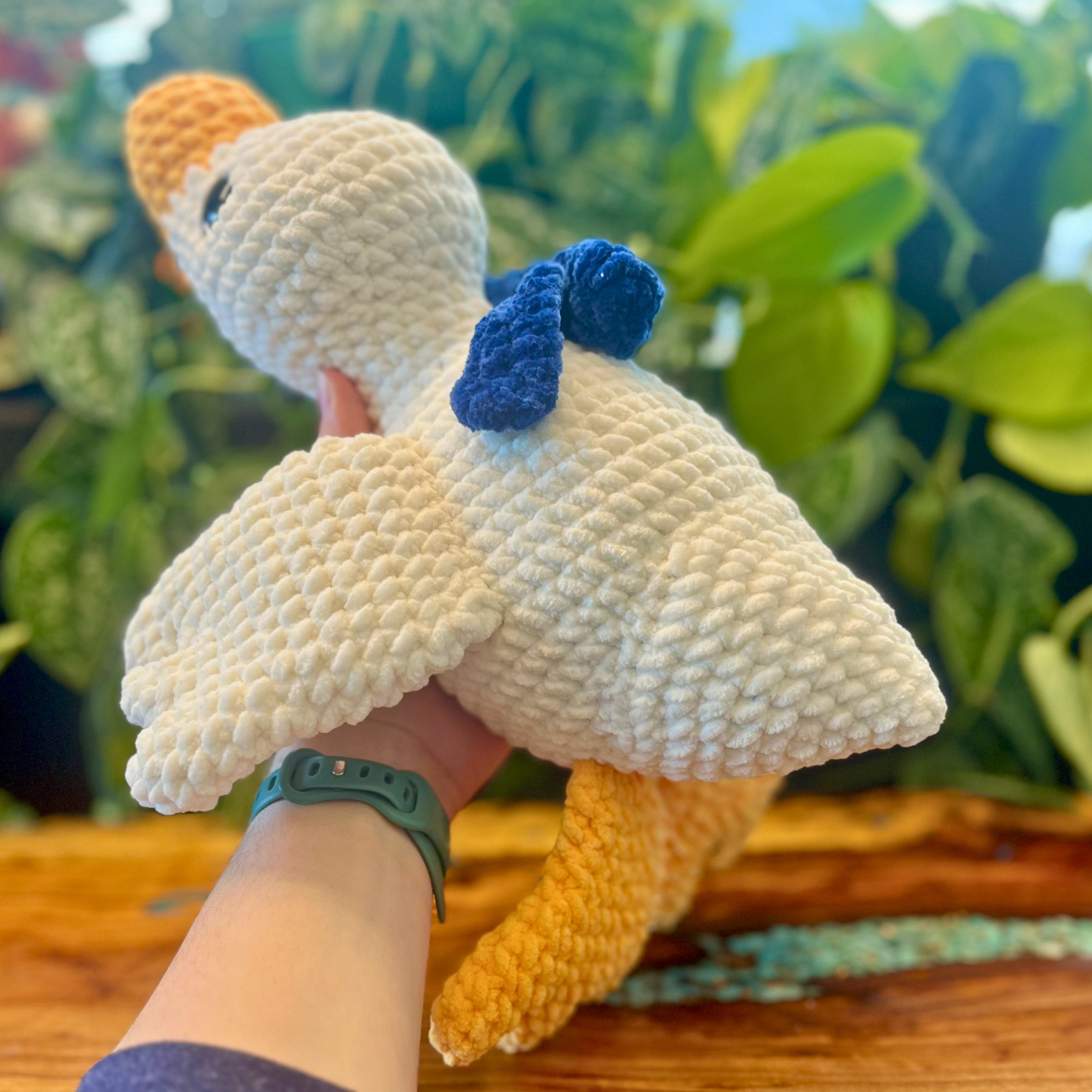 Goose Plushie - Blue Bow